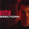 Promotional poster for Dexter: Resurrection featuring a man bathed in red light and bold title text on the left.