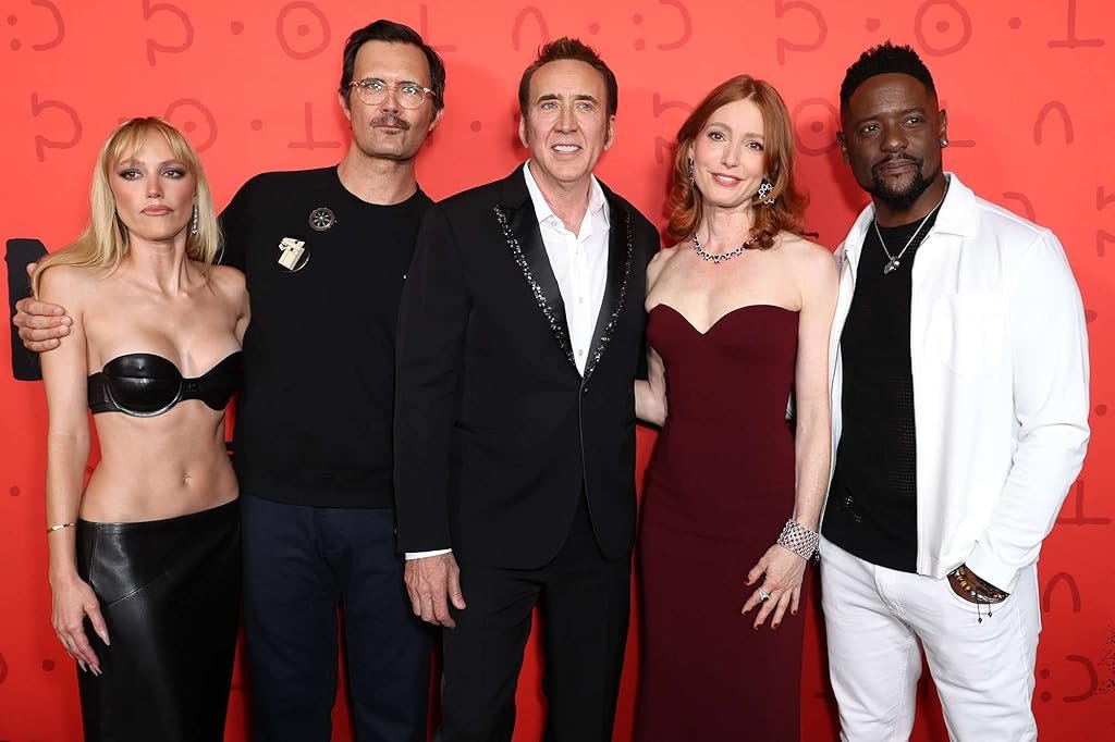 Nicolas Cage, Alicia Witt, Blair Underwood, Osgood Perkins et Maika Monroe lors d'un événement pour Longlegs (2024)