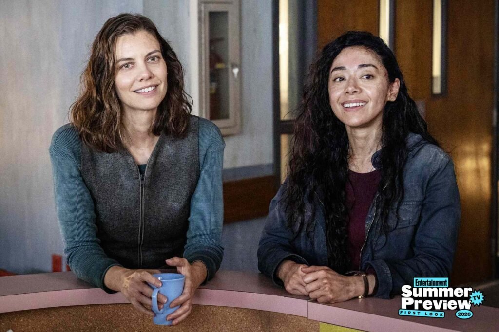 Lauren Cohan (Maggie Rhee) et Aimee Garcia (Renata) dans la saison 3 de « The Walking Dead : Dead City ». Photo : Robert Clark/AMC