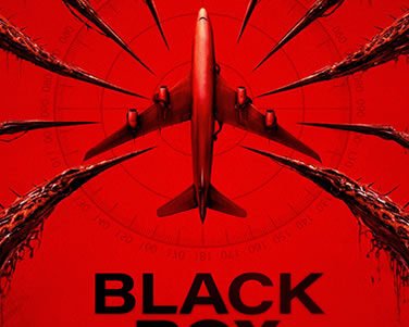 Red poster for the thriller Black Box: a plane viewed from above, surrounded by claw-like tentacles with the tagline 'What happened to Flight 298?'