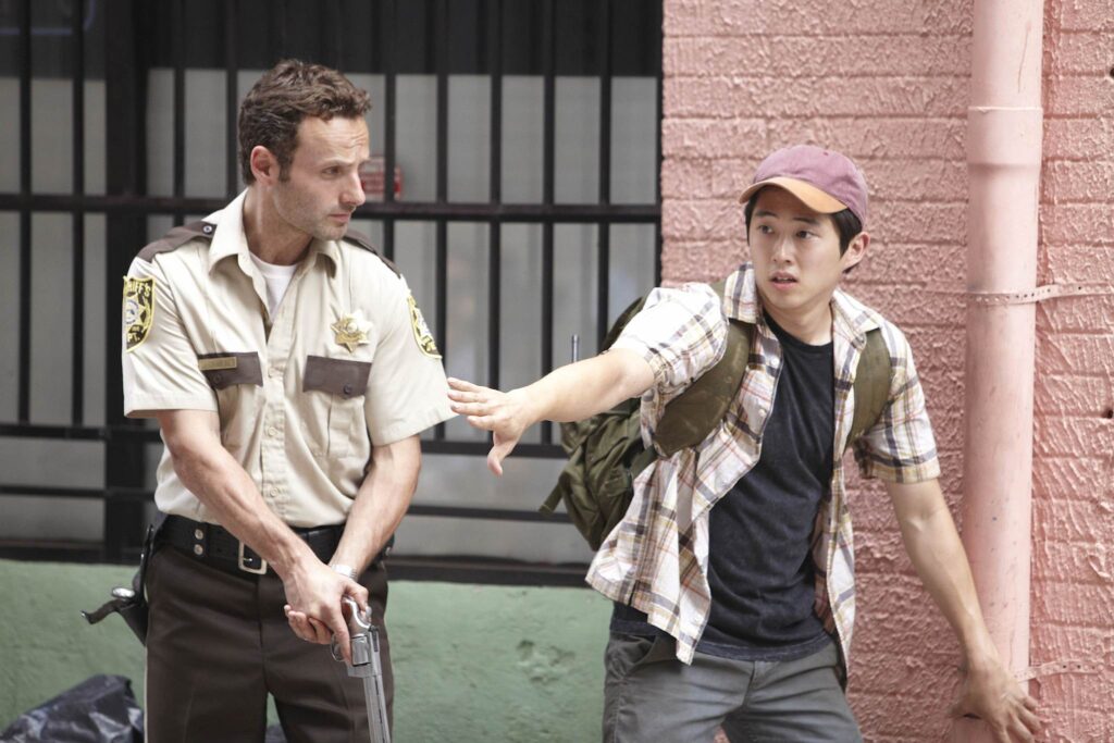 Andrew Lincoln et Steven Yeun dans The Walking Dead (2010)