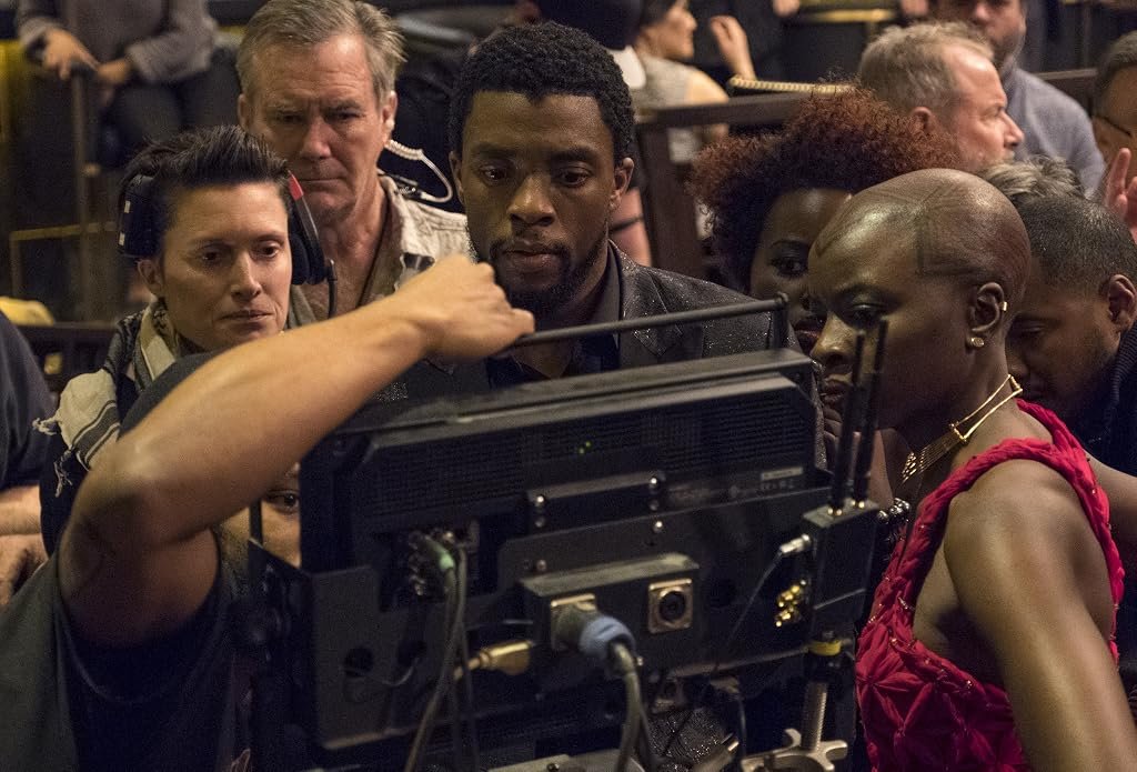 Rachel Morrison, Chadwick Boseman, Danai Gurira, Lupita Nyong'o et Ryan Coogler dans Black Panther (2018)