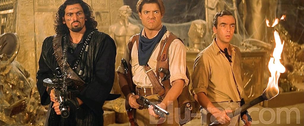 Brendan Fraser, John Hannah et Oded Fehr dans La Momie (1999)