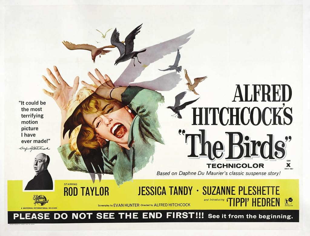 Alfred Hitchcock et Tippi Hedren dans Les Oiseaux (1963)