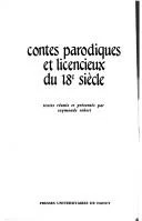 Couverture de Contes parodiques et licencieux du 18e siècle