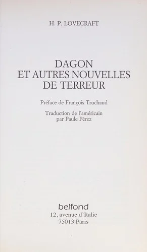 Couverture de Dagon et autres nouvelles de terreur