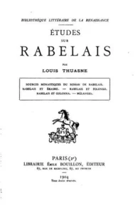Couverture de Etudes sur Rabelais