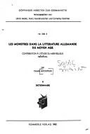 Couverture de Les monstres dans la littérature allemande du Moyen Age