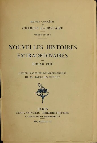 Couverture de Nouvelles histoires extraordinaires (Berenice / Black Cat / Cask of Amontillado / Colloquy of Monos and Una / Conversation of Eiros and Charmi / Devil in the Belfry / Fall of the House of Usher / Four Beasts in One / Hop-Frog / Imp of the Perverse / Island of the Fay / King Pest / Lionizing / Man of the Crowd / Masque of the Red Death / Oval Portrait / Pit and the Pendulum / Power of Words / Shadow / Silence / Some Words with a Mummy / Tell-Tale Heart / William Wilson)